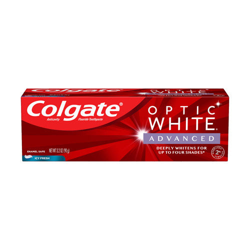 Colgate Optic White Advanced Whitening Toothpaste, Icy Fresh, 3.2 Oz